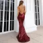 Sexy Vert Citron Paillettes Été Robe De Soirée 2022 Trompette / Sirène Bretelles Spaghetti Sans Manches Dos Nu Train De Balayage Soirée Robe De Ceremonie