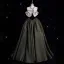 Elegant Army Green Bow Satin Prom Dresses 2024 Ball Gown Strapless Sleeveless Backless Floor-Length / Long Prom Formal Dresses
