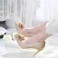 Sparkly Gold Beading Flower Sequins Wedding Shoes 2022 Leather 10 cm Stiletto Heels Pointed Toe Wedding Pumps High Heels