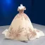 Luxury / Gorgeous Sparkly Gold Handmade  Beading Sequins Wedding Dresses 2022 Ball Gown Off-The-Shoulder Sleeveless Backless Chapel Train Wedding