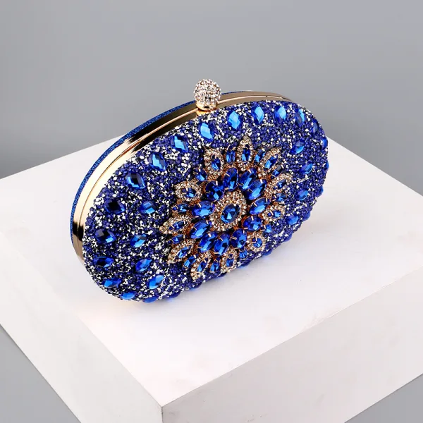 Sparkly Royal Blue Rhinestone Evening Party Cocktail Party Clutch Bags 2023