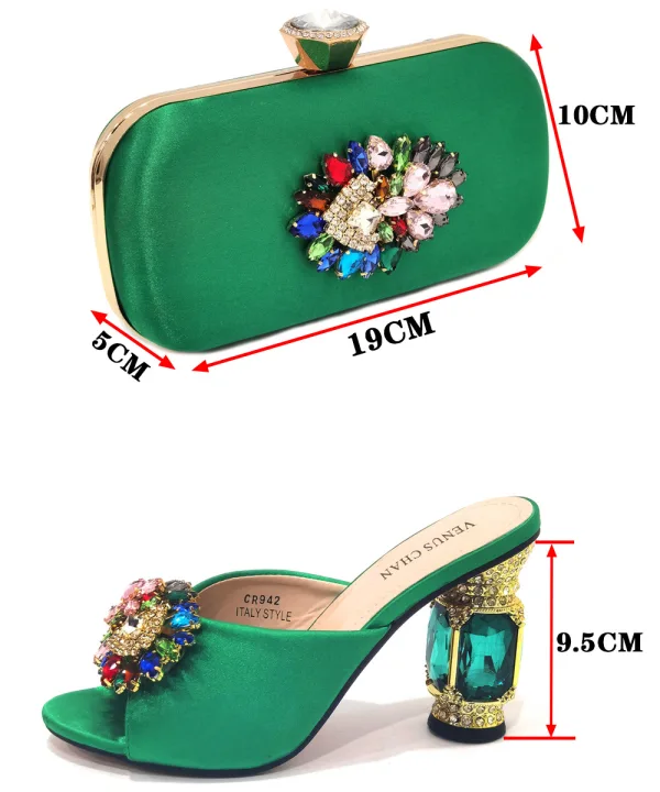 Chic / Beautiful Rhinestone Satin Purple Prom Womens Sandals Clutch Bags 2023 9 cm Open / Peep Toe Crystal Thick Heels Sandals High Heels Clutch Bags