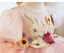 Chic / Beautiful Blushing Pink Short Lace Flower Bow Birthday Flower Girl Dresses 2024 Ball Gown Scoop Neck Short Sleeve Tulle