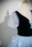 Schöne Himmelblau Applikationen Ball Ballkleider 2025 Ballkleid V-Ausschnitt Kurze Ärmel Rückenfreies Lange Festliche Kleider