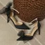 Sexy Black Bow Evening Party Womens Shoes 2023 Ankle Strap 8 cm Stiletto Heels Pointed Toe Womens Shoes High Heels