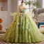 Flower Fairy Sage Green Multi-Colors Appliques Birthday Flower Girl Dresses 2025 Ball Gown Spaghetti Straps Sleeveless Backless Sweep Train