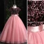 Chic / Beautiful Grey Sequins Prom Flower Girl Dresses 2022 Ball Gown Scoop Neck Sleeveless Sash Bow Floor-Length / Long Flower Girl Dresses