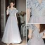 Chic / Belle Gris Paillettes Robe De Bal 2022 Princesse De l'épaule Volants Manches Courtes Dos Nu Longue Promo Robe De Ceremonie