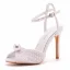 Sexy Blanche Perle Promo Sandales Femme 2025 Bride Cheville 10 cm Talons Aiguilles Peep Toes / Bout Ouvert Sandales Talons Hauts