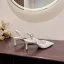 Schöne Weiß Spitze Perlenstickerei Pailletten Brautschuhe 2024 6 cm Stilettos Spitzschuh Hochzeit Sandaletten Hochhackige