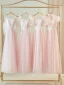 Simple Rougissant Rose Paillettes Robe Demoiselle D'honneur 2024 Princesse Manches Courtes Dos Nu Longue