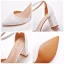 Modest / Simple White Wedding Shoes 2023 Ankle Strap 10 cm Thick Heels Pointed Toe Wedding Shoes High Heels