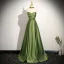 Sexy Sage Green Prom Dresses 2025 A-Line / Princess Strapless Sleeveless Backless Floor-Length / Long Formal Dresses