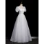Élégant Gris Perlage Paillettes Robe De Bal 2023 Princesse Encolure Carrée Gonflée Manches Courtes Dos Nu Longue Promo Robe De Ceremonie