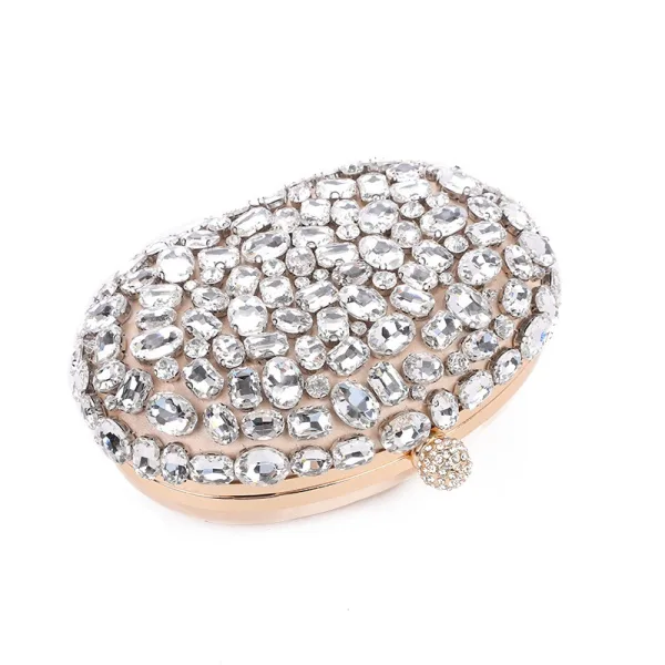 Sparkly Silver Rhinestone Evening Party Handbag 2025