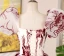 Chic / Beautiful Burgundy Printing Prom Dresses 2024 A-Line / Princess Square Neckline Puffy Short Sleeve Backless Floor-Length / Long Prom Formal Dresses