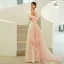Élégant Rougissant Rose Organza Promo Robe De Bal 2022 Princesse Bustier Sans Manches Dos Nu Longue Robe De Ceremonie