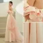 Élégant Rougissant Rose Organza Promo Robe De Bal 2022 Princesse Bustier Sans Manches Dos Nu Longue Robe De Ceremonie