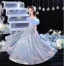 Sparkly Blushing Pink Pearl Sequins Birthday Flower Girl Dresses 2024 A-Line / Princess Scoop Neck Ruffle Short Sleeve Backless Floor-Length / Long