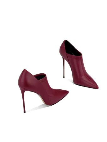 Mote Burgunder Aften Lær Pumps 2024 10 Cm Stiletthæler Spisse Pumps Høyhælte