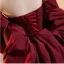 Elegant Burgundy Split Front Prom Dresses 2024 A-Line / Princess Off-The-Shoulder Short Sleeve Backless Floor-Length / Long Prom Formal Dresses