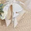 Charming Silver Beading Pearl Rhinestone Wedding Shoes 2024 7 cm Stiletto Heels Pointed Toe Wedding Pumps High Heels