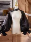 Unusual Black Handmade  Puffy Short Sleeve Evening Party shawl Polyester 2025 High Neck
