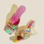 Unusual Summer Multi-Colors Street Wear Womens Sandals 2022 10 cm Stiletto Heels Open / Peep Toe Sandals High Heels