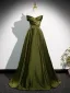 Vintage Olivgrün Satin Ballkleider 2025 Ballkleid Bandeau Ärmellos Rückenfreies Lange Ball Festliche Kleider