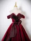 Charming Burgundy Prom Dresses 2025 Ball Gown Strapless Sleeveless Floor-Length / Long Backless Formal Dresses