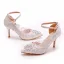 Élégant Blanche En Dentelle Fleur Faux Diamant Chaussure De Mariée 2023 8 cm Talons Aiguilles À Bout Pointu Mariage Talons Hauts