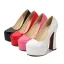 Vintage / Retro Black Cocktail Party Waterproof Pumps 2023 14 cm Thick Heels Round Toe Pumps High Heels