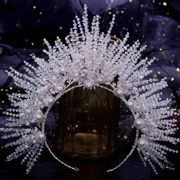 Uroczy Białe Perła Rhinestone Ślub Ozdoby Do Włosów Ślubne 2023 Stop