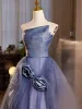 Piękne Ciemnoniebieski Aplikacje Sukienki Na Bal 2024 Princessa Bez Ramiączek Bez Rękawów Bez Pleców Długie Bal Sukienki Wizytowe