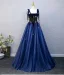 Élégant Bleu Roi Étoile Paillettes Robe De Bal 2025 Robe Boule Bretelles Spaghetti Sans Manches Dos Nu Longue Promo Robe De Ceremonie