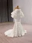 Chic Blanche Appliques Robe De Mariée 2025 Trompette / Sirène De l'épaule Gonflée Manches Courtes Dos Nu Train De Balayage Mariage