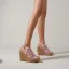Roman Yellow Street Wear Summer Lace Womens Sandals 2022 Waterproof 10 cm Wedges Open / Peep Toe Sandals High Heels