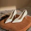Modest / Simple Khaki Casual Leather Pumps 2022 8 cm Stiletto Heels Open / Peep Toe Pumps High Heels