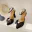 Schöne Schwarz Strass Schleife Abend Sandalen Damen 2023 Knöchelriemen 13 cm Stilettos Spitzschuh Sandaletten Hochhackige