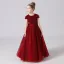 Chic / Beautiful Grey Sequins Birthday Flower Girl Dresses 2024 A-Line / Princess Scoop Neck Short Sleeve Bow Sash Floor-Length / Long