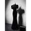 Vintage / Retro Black Beading Sequins Evening Party Cheongsam 2023 Trumpet / Mermaid High Neck Short Sleeve Backless Floor-Length / Long