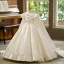 Elegant Ivory Rhinestone Appliques Wedding Flower Girl Dresses 2025 Ball Gown Scoop Neck Puffy Short Sleeve Floor-Length / Long Flower Girl Dresses