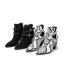 Chic / Beautiful White Snakeskin Print Womens Boots 2022 Street Wear 8 cm Thick Heels Pointed Toe Boots