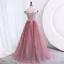 Flotte Lyserød Pailletter Gallakjoler 2023 Prinsesse Off-The-Shoulder Ærmeløs Halterneck Lange Galla Kjoler