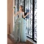 Chic / Beautiful Sage Green Cascading Ruffles Prom Dresses 2022 A-Line / Princess Organza Spaghetti Straps Lace Flower Sleeveless Backless Floor-Length / Long Prom Formal Dresses