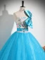 Bling Bling Azul Lentejuelas Vestidos de gala 2024 Ball Gown Sin Tirantes Sin Mangas Sin Espalda Bowknot Largos Gala Vestidos Formales