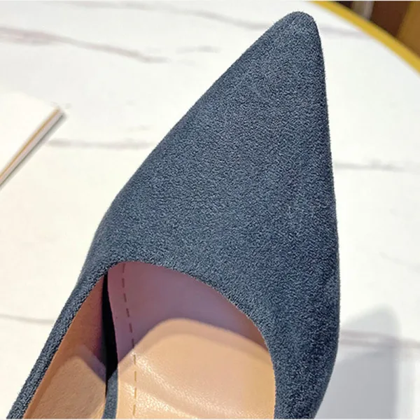 Chic / Beautiful Office OL Beige Suede Pumps 2022 10 cm Stiletto Heels Pointed Toe Pumps High Heels