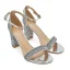 Seksowne Błyszczące Srebrny Rhinestone Cekiny Buty Ślubne 2023 8 cm Grubym Obcasie Z Paskiem Peep Toe Ślub Sandały Wysokie Obcasy