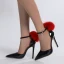 Schöne Schwarz Cocktail Sandalen Damen 2023 Knöchelriemen 11 cm Stilettos Spitzschuh Sandaletten Hochhackige