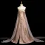 Style Chinois Rougissant Rose Perlage Paillettes En Dentelle Fleur Appliques Fendue devant Robe De Bal 2025 Princesse Bustier Sans Manches Dos Nu Train De Balayage Promo
